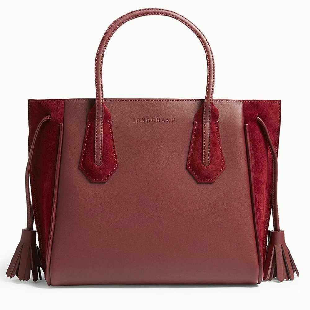 ❤️ NWT LONGCHAMP Penelope Leather Tote Bordeaux Wine Red 100% AUTHENTIC
